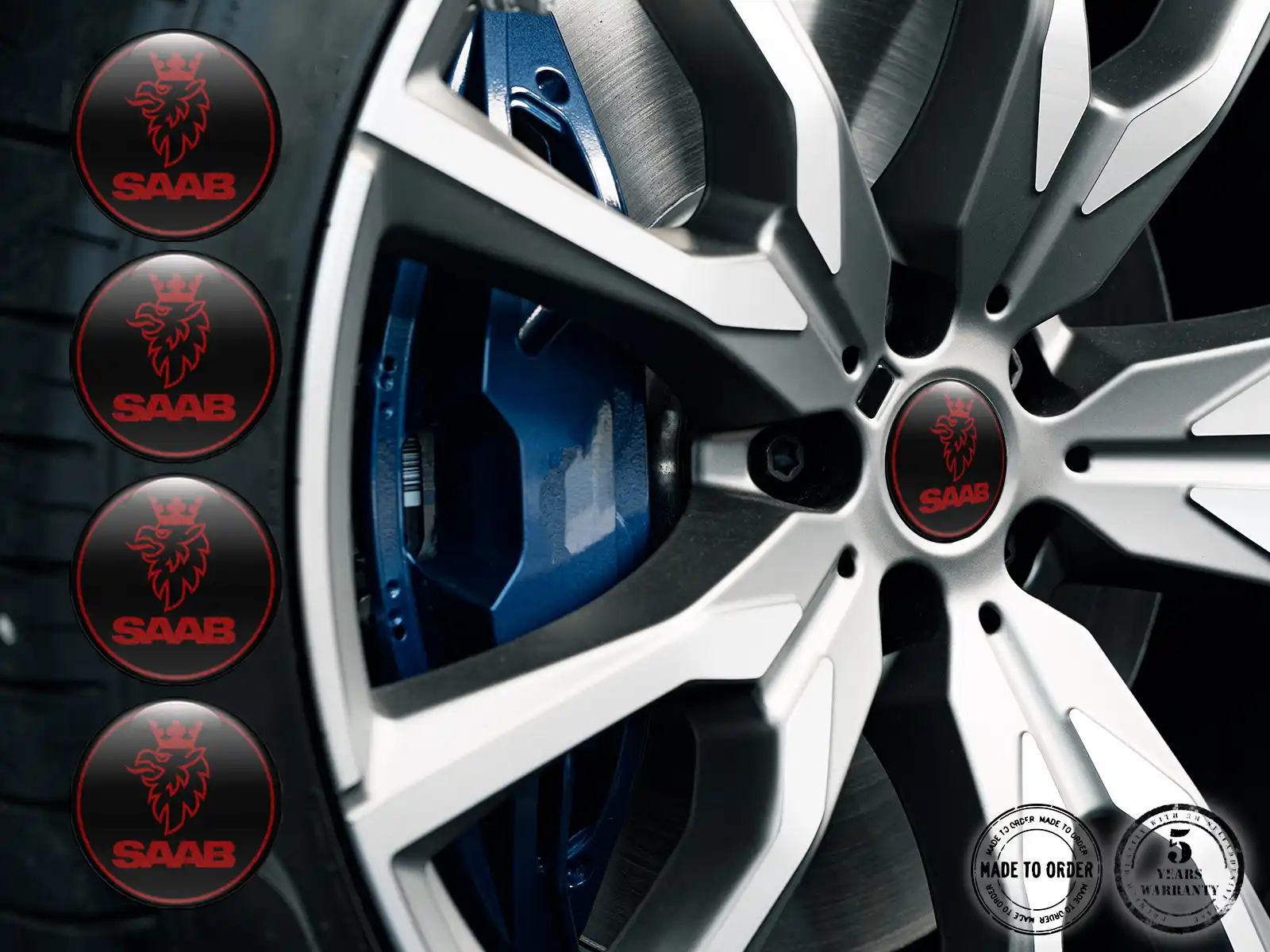 Saab Car Rim Decal Logo Luxury Silicone Badges